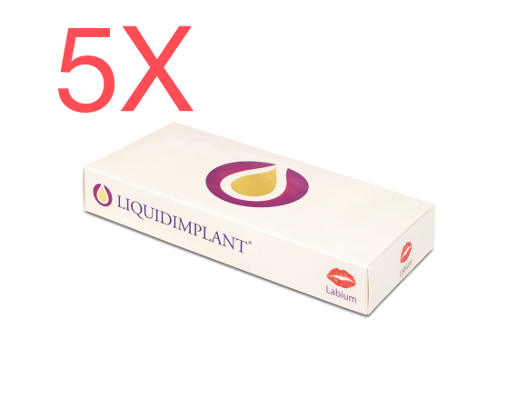 5 stk - LIQUIDIMPLANT Labium filler labbra 5x1ml LIQUIDIMPLANT dermal fillers Novacutis LABIUM-PACK5