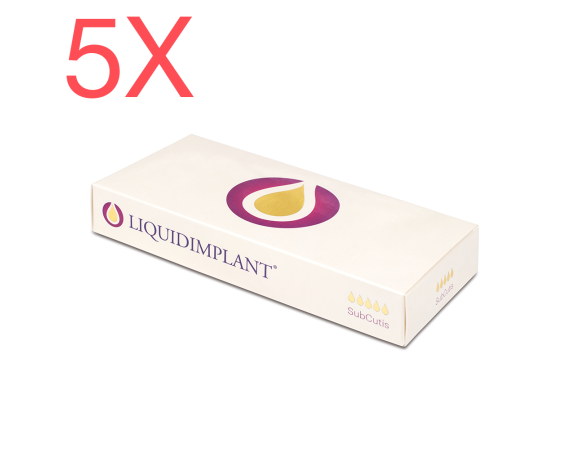 5 stk - LIQUIDIMPLANT Sub Cutis dyb rynkefiller 5x1ml LIQUIDIMPLANT dermal fillers Novacutis SUB-CUTIS-PACK5