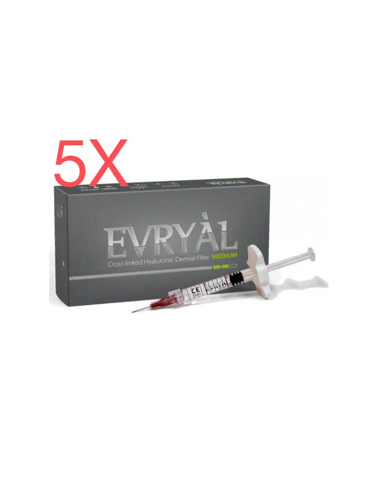5 pieces Evryàl MEDIUM Filler Cross-linked Hyaluronic Acid Cross-linked Filler Apharm S.r.l. MEDIUM-PACK5