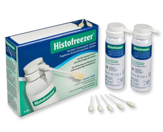 Kryoterapia Histofreezer 2 x 80 ml pulloa + 52 kpl 5 mm:n applikaattoreita Kryokirurgia ja kryoterapia Gima 30592