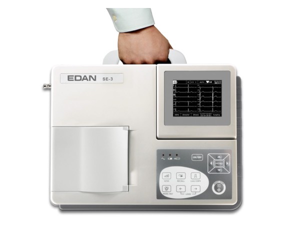 EDAN SE-3 EKG med 3-kanals farvedisplay med fortolkning 1-3-kanals elektrokardiografer Gima 33333