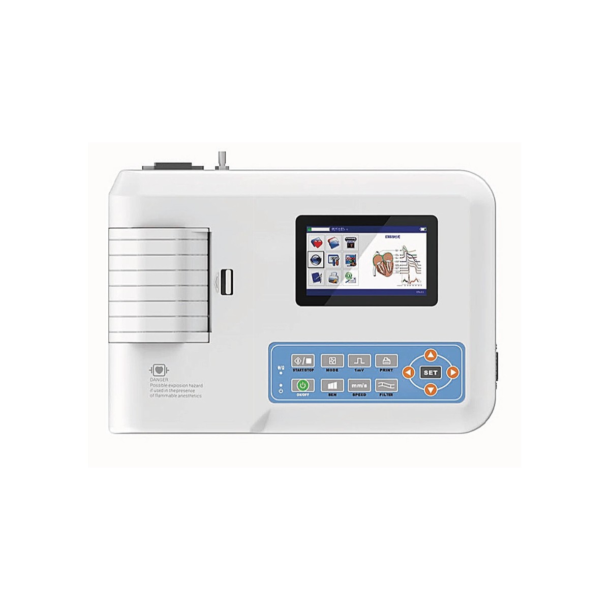 ECG de 3 canais Contec 300G com display colorido Eletrocardiógrafos de 1 a 3 canais Gima 33221