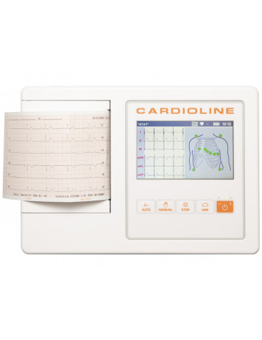 ECG Cardioline 100L FULL - Glasgow e EasyApp com tela colorida sensível ao toque Eletrocardiógrafos de 3 - 6 - 12 canais Gima...