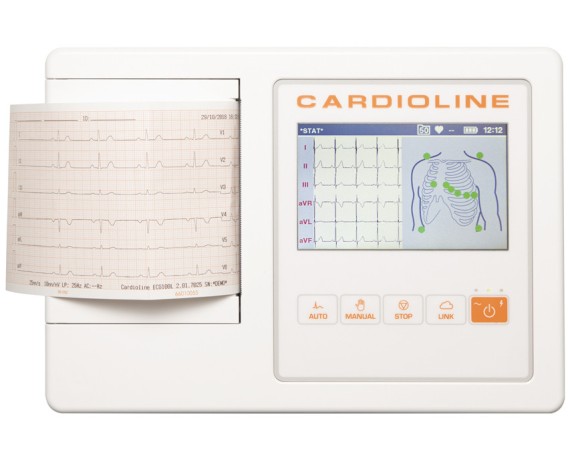 ECG Cardioline 100L FULL - Glasgow y EasyApp con pantalla táctil a color Electrocardiógrafos de 3 - 6 - 12 canales Gima 54202
