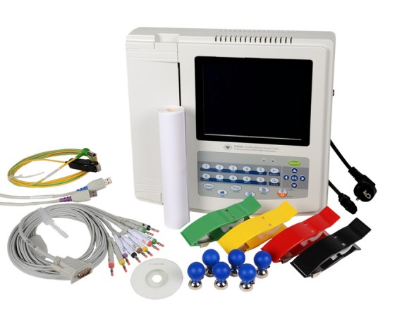 EKG CONTEC 1200G med 12 kanaler og display, 3 - 6 - 12 kanalers elektrokardiografer Gima 33224