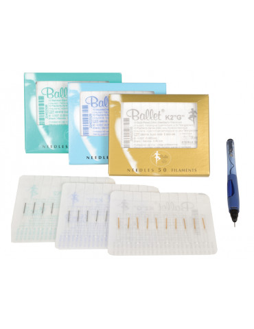 GOLD BALLET K3 Gold Plated Disposable Electrolysis Needles 50pcs Electrolysis Needles and Handpieces Gima 30406