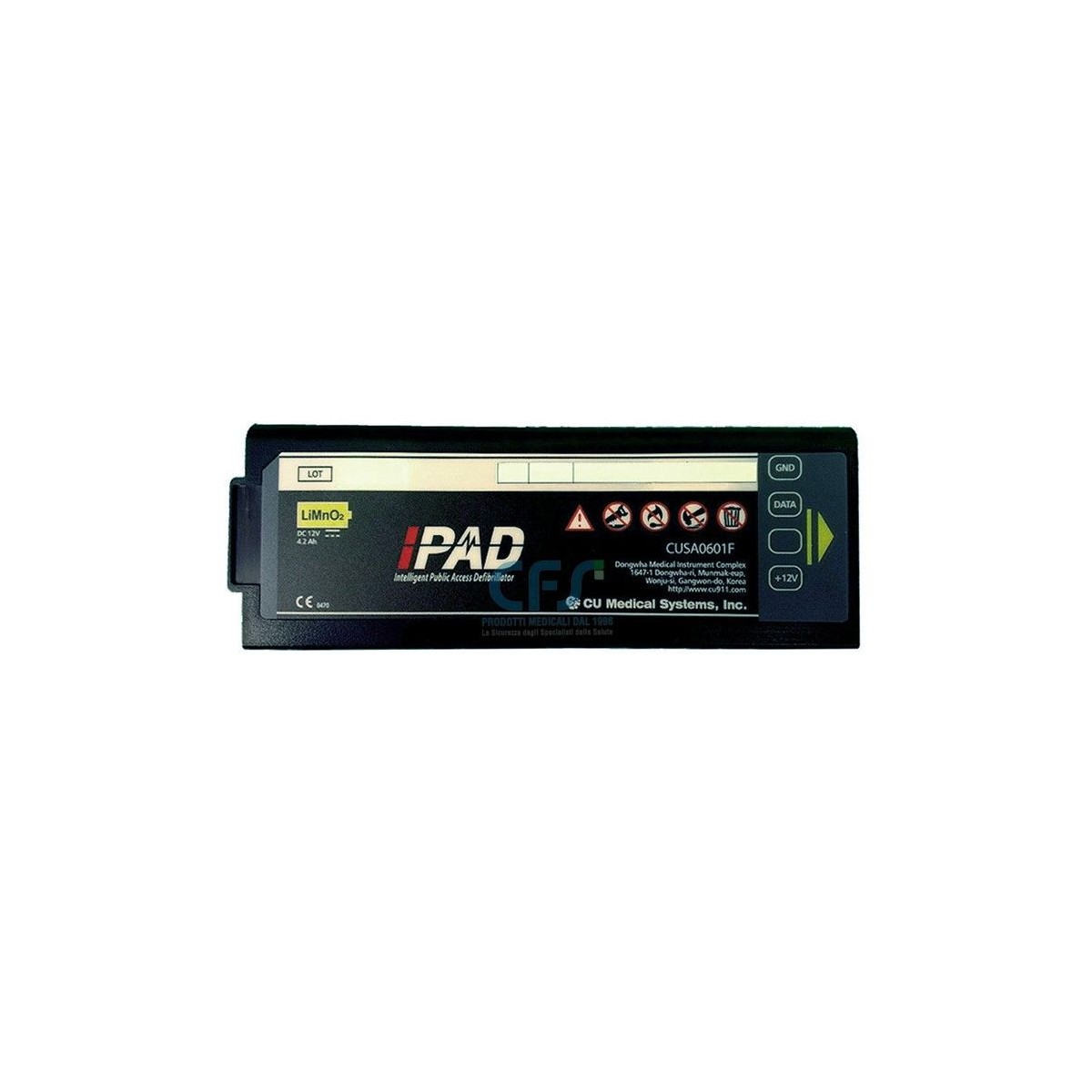 Lithium battery for i-PAD CU Medical defibrillators non-rechargeable iPAD CU Medical defibrillators Gima 35346