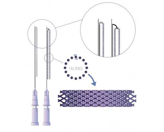 PDO-Traktionsdrähte mit Retense 19G 38-mm-Rohrsocke mit L-Typ-Kanüle Fili di trazione con Calza Tubolare Hyundae Meditech RTS...