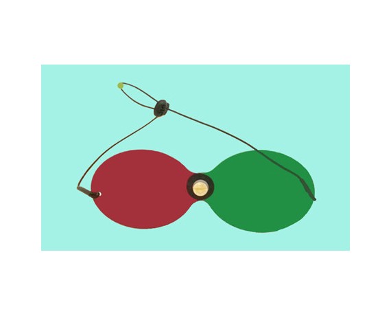 Anaglyfiske briller røde/grønne med elastik - ovale anaglyfiske briller 62.041.07