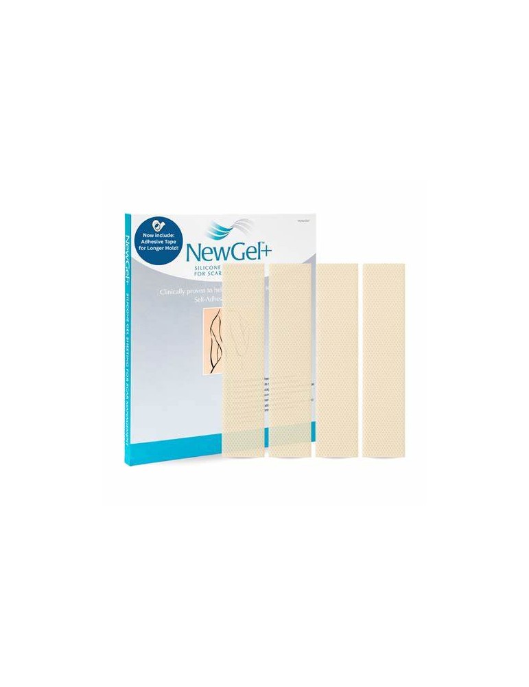 Lámina de silicona médica NewGel+ para el tratamiento de cicatrices 2,5 x 15 cm 10 cajas de 4 piezas Manejo de cicatrices New...