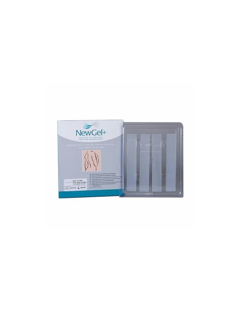 NewGel+ Medical Silicone Sheet for Scar Management 2.5x15 cm 10 boxes of 4 pieces Silicone Sheets for Scar Management Newmedi...