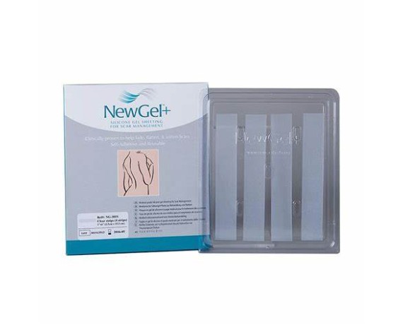 Folha de silicone medicinal NewGel+ para tratamento de cicatrizes, 2,5 x 15 cm, 10 caixas com 4 unidades cada. Folhas de sili...