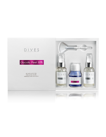 DIVES MED Peeling Glicólico 50% Kit Profissional Ácido Glicólico 50 ml Peeling Chimici DIVES MED GLYCOLIC-DIVES