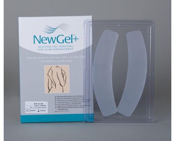 NewGel+ Curved Medical Silicone Sheet for Abdominal and Caesarean Section Scars 5x20 cm 10 boxes of 2 pieces Silicone Sheets ...