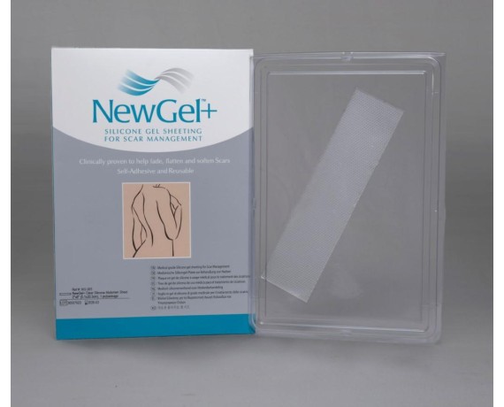 NewGel+ Medical Silicone Sheet for scars on abdomen, arms and legs, 5x20 cm, box of 10 pieces Silicone Sheets for Scar Manage...