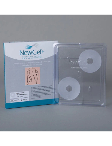 Pansements en silicone médical NewGel+ pour cicatrices aréolaires circulaires de 7,2 cm, 10 boîtes de 2 pièces Feuilles de si...