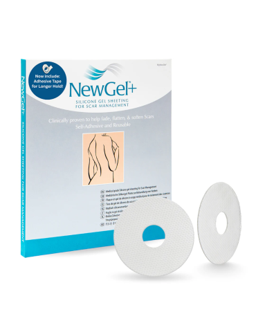 NewGel+ Medizinische Silikonfolie für kreisförmige Narben im Brustwarzenhof, 7,2 cm, 10 Packungen à 2 Stück Silikonplatten zu...