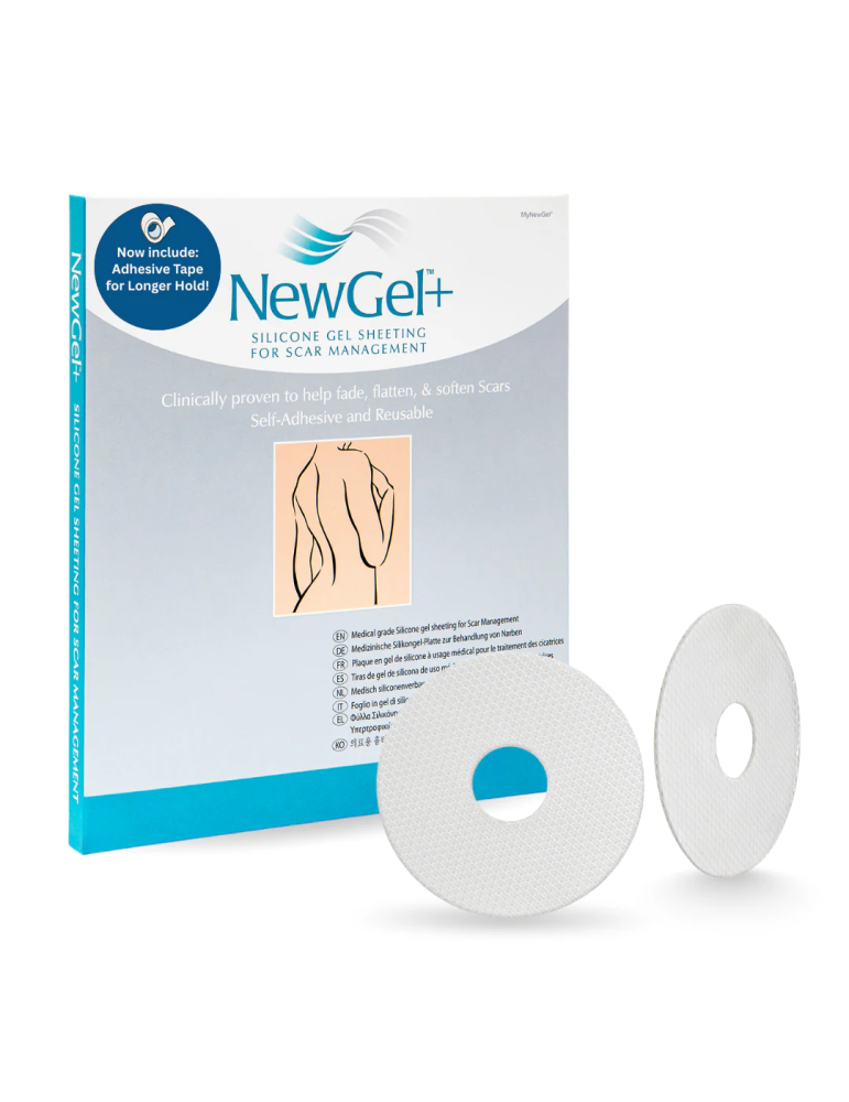 NewGel+ Medizinische Silikonfolie für kreisförmige Narben im Brustwarzenhof, 7,2 cm, 10 Packungen à 2 Stück Silikonplatten zu...