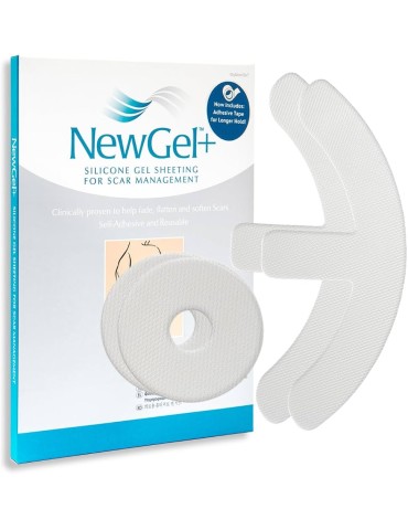 NewGel+ Medical Silicone Sheet for Anchor-Shaped Breast Scars, 10 Boxes of 2 Pieces Silicone Sheets for Scar Management Newme...