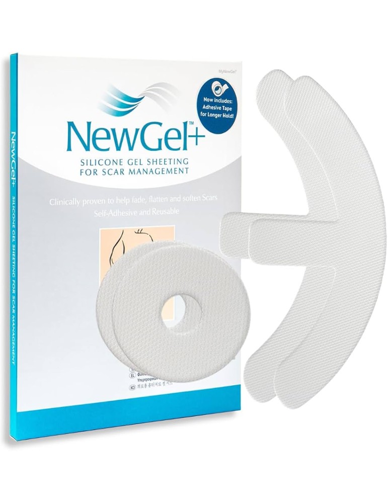 NewGel+ Medical Silicone Sheet for Anchor-Shaped Breast Scars, 10 Boxes of 2 Pieces Silicone Sheets for Scar Management Newme...