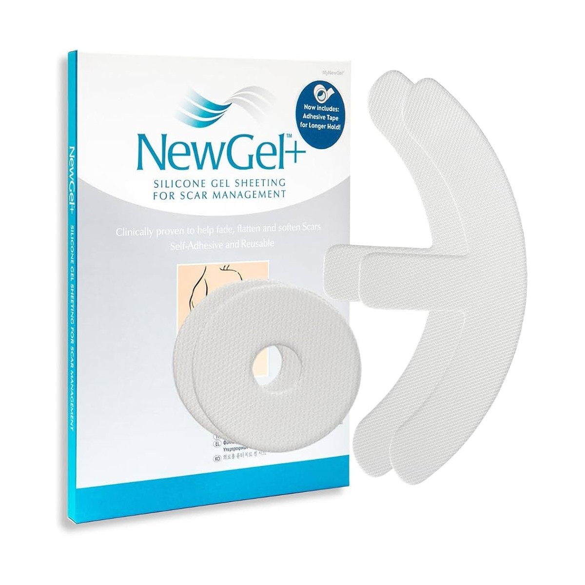 NewGel+ Medical Silicone Sheet for Anchor-Shaped Breast Scars, 10 Boxes of 2 Pieces Silicone Sheets for Scar Management Newme...
