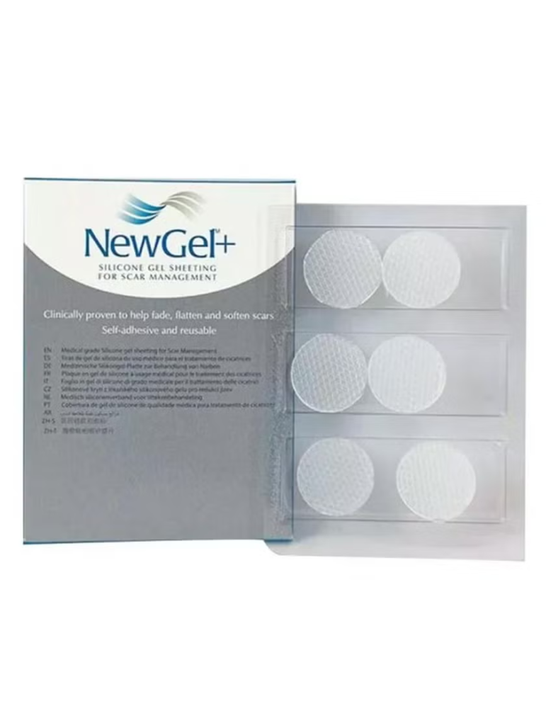 NewGel+ Medical Silicone Sheet for small scars 2.5cm disc 10 boxes of 6 pieces Silicone Sheets for Scar Management Newmedical...