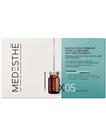 MEDESTHE Premium Mesolution Global Age Defence mit Medexomarinen zu 50 % - 5 x 5 ml Esosomi MEDExomarine Medesthè Rohto Medil...