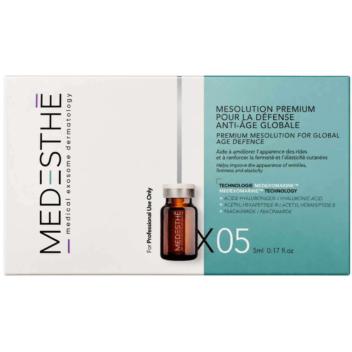 MEDESTHE Premium Mesolution Global Age Defence, jossa Medexomarines al 50% - 5x5ml Etusivu Rohto Mediluxe Europe X05-GLOBAL