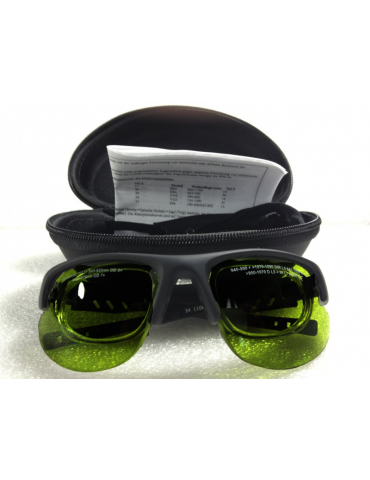Brede band gepulseerd licht veiligheidsbril met extra frame NoIR LaserShields 2PL#34 breedband bril