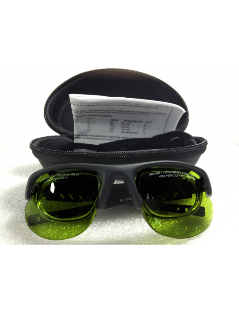 Breitband-Pulsed-Light-Schutzbrille mit zusätzlichem Rahmen Breitbandbrillen NoIR LaserShields 2PL#34