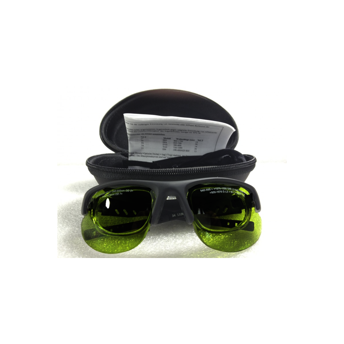 Gafas de seguridad de Luz Pulsada de banda ancha con montura adicional Gafas de banda ancha NoIR LaserShields 2PL#34