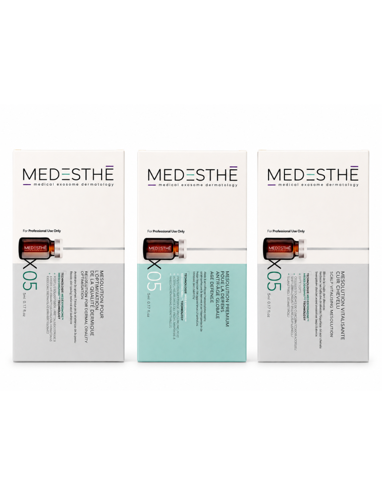 MEDESTHE Exosomes Complete Protocol Jakość skóry + Global Age Defence + Skóra głowy 15 x 5 ml Esosomi MEDExomarine Medesthè R...