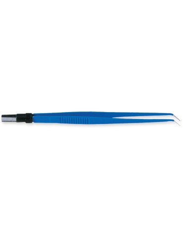 Pinça bipolar curva para unidades eletrocirúrgicas, 20 cm, com pontas de 1 mm. Fórceps Monopolar e Bipolar Gima 30653
