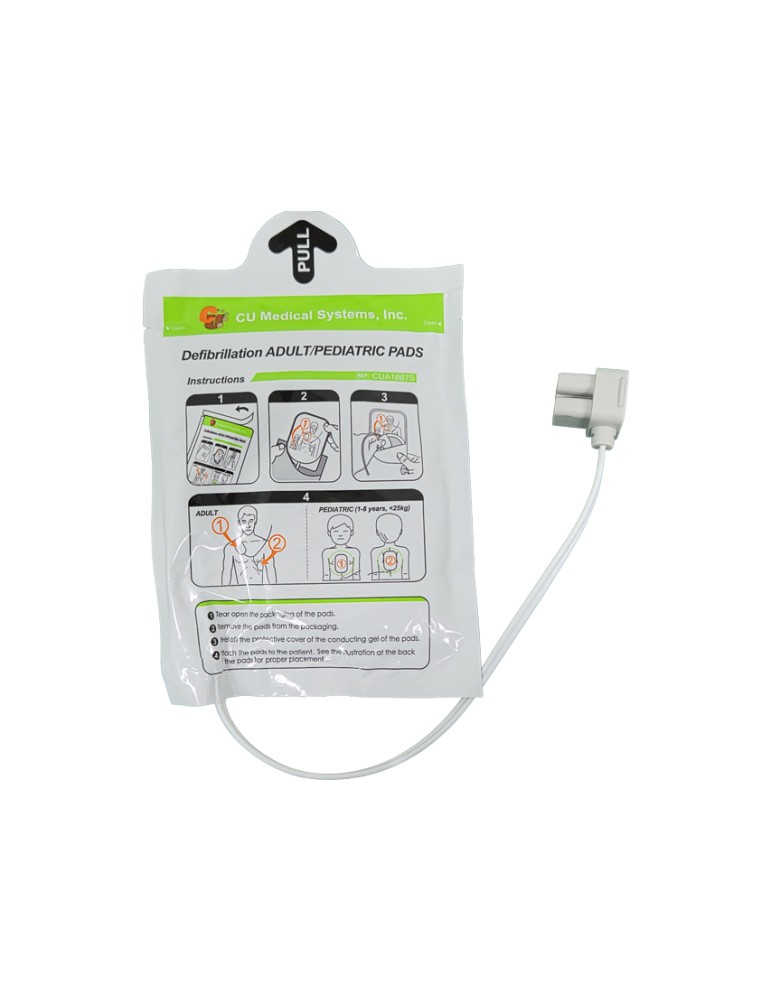 Platen voor volwassenen/kinderen voor CU-SP1- en CU-SP2-defibrillatoren. CU Medical Gima 35344 iPAD-defibrillatoren.