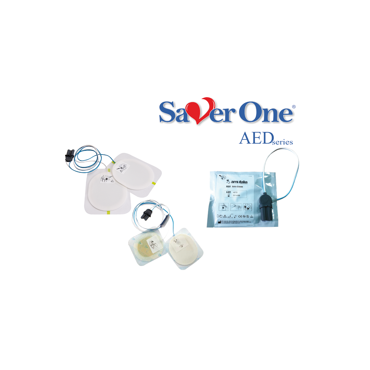 PAD's voor volwassenen en kinderen Saver One SeriesAccessoires Defibrillatoren ami.Italia