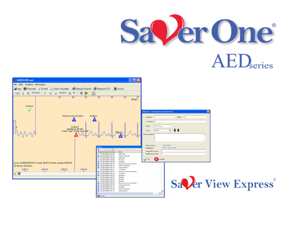 Saver View Express -ohjelmistoDefibrillaattorin lisävarusteetSaver ONE ami.Italia SAV-C0019