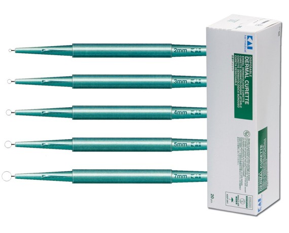 Dermatologiske curetter Ø 2-7 mm 20 stk. Curetter og punches