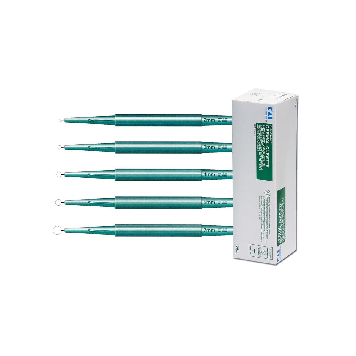 Dermatologiset kyretit Ø 2-7 mm 20 kpl. Kyretit ja lävistin