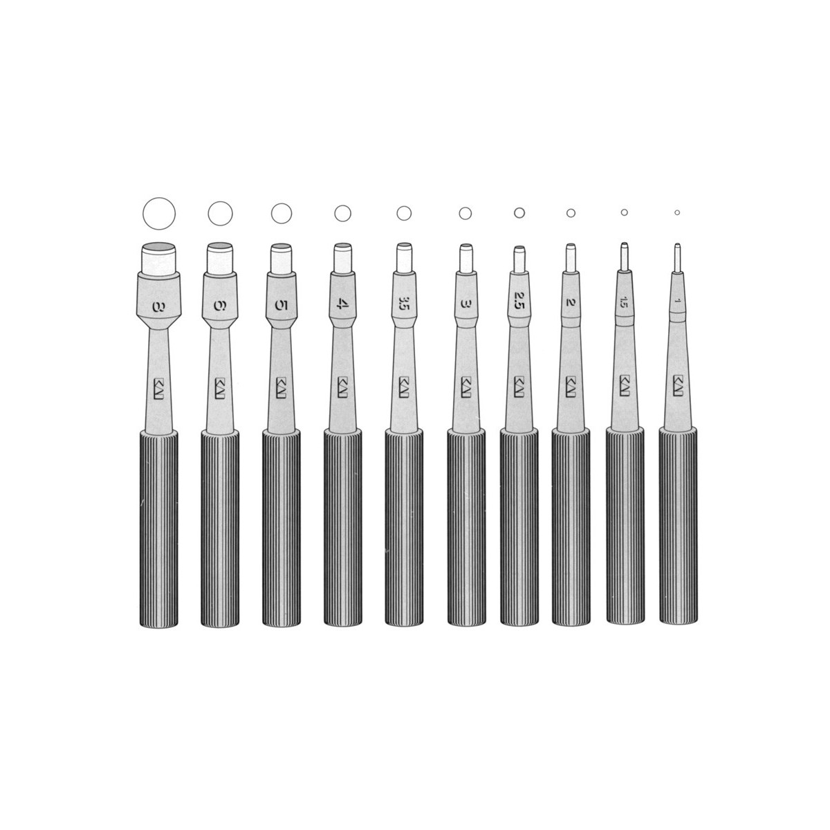 Poinçons dermatologiques pour biopsie Ø 1-8 mm 20 pcs. Curette et Punch